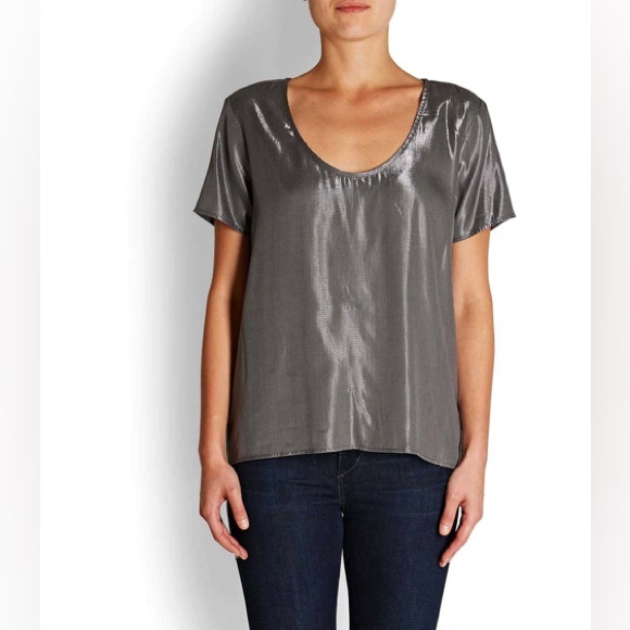 NEW VELVET by Graham & Spencer Shimmer Metallic Blouse/Top Size Small - Picture 12 of 14